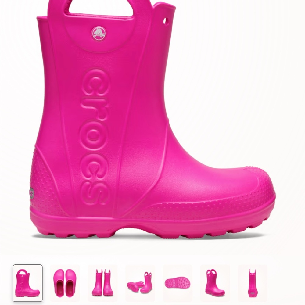 CROCS Kids Pink Rain & Snow Boots